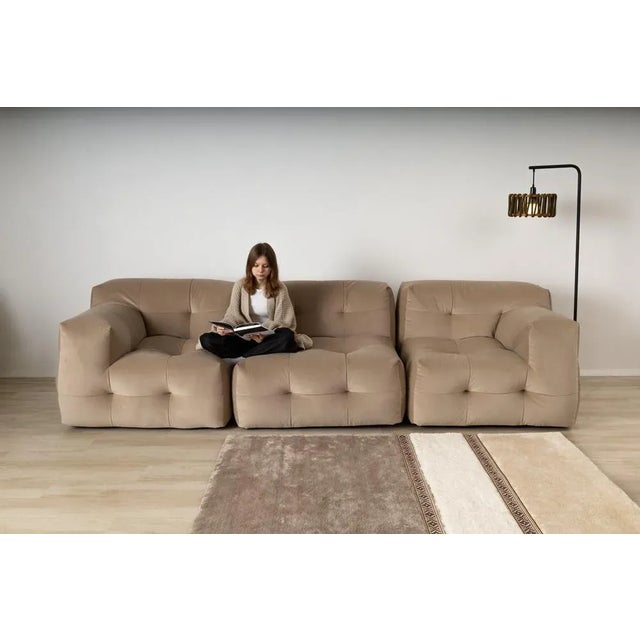 Not Yet Made - Made To Order Not-a-Sofa Three-Seater Sofa in Beige Velour from EMKO For Sale - Image 5 of 8