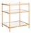 Bring refined style to the living room with this luxurious 3-tier accent table. Designed with two top glass shelves and a...