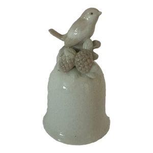 Vintage Mid 20th Century White Porcelain Bird Bell