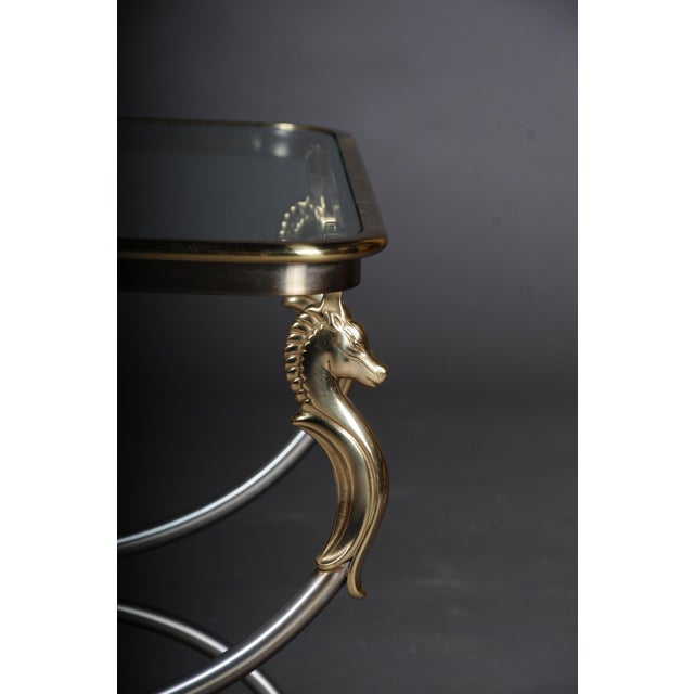 Modern Side Table in Chrome and Brass For Sale - Image 5 of 14