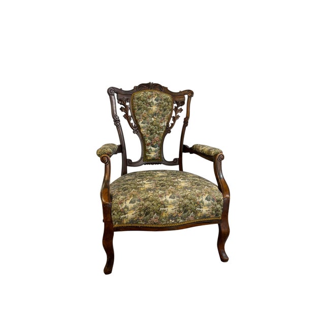 Antique Mid-19th Century Victorian Parlor Armchair For Sale - Image 3 of 13