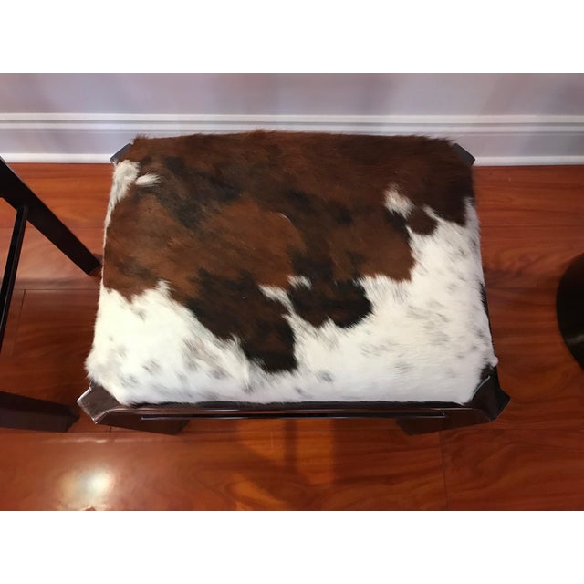 Metal Mid-Century Metal Cow Hide Benches or Ottomans - a Pair For Sale - Image 7 of 12