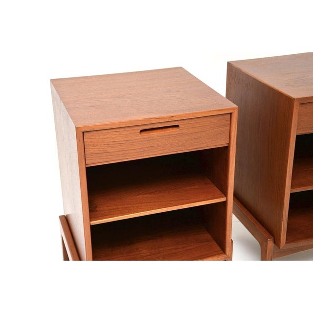 Vintage Danish Teak Nightstands from Ib Kofod Larsen, 1960, Set of 2 For Sale - Image 9 of 12