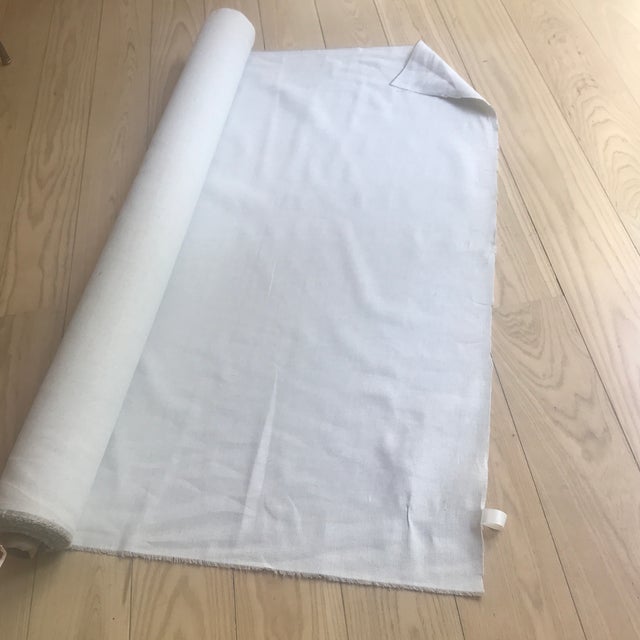 Shabby Chic Linen Oatmeal Fabric 18+ Yards For Sale - Image 3 of 4