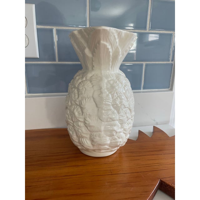 White Ceramic Pineapple Pitcher For Sale - Image 4 of 6