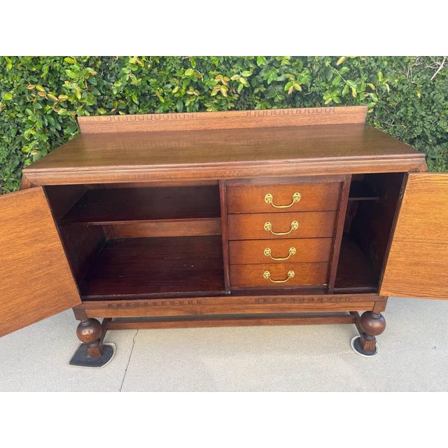 Art Deco Oak Sideboard/Credenza/Buffet For Sale - Image 4 of 16
