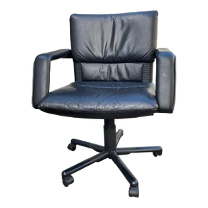 Vintage Post Modern Leather Swivel Desk Chair for Vitra Designed by Mario Bellini
