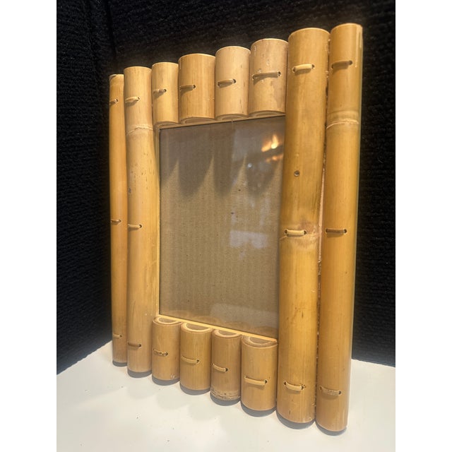1980s Vintage Bamboo Picture Frame For Sale - Image 5 of 11