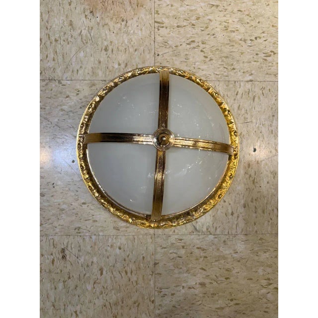 Edward F. Caldwell & Co. 1920's Caldwell Flush Mount With Opaline Glass For Sale - Image 4 of 8