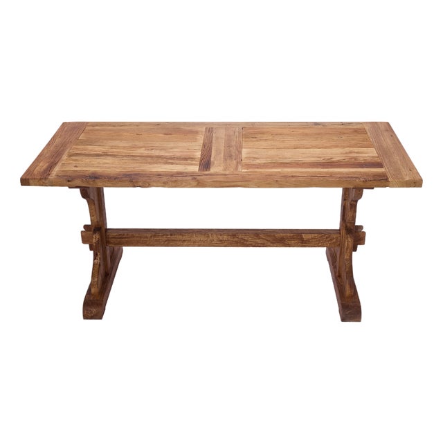Matthew Izzo Home Reclaimed Elm Wood Monestary Dining Table For Sale