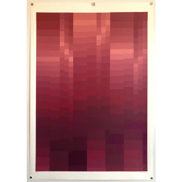 Jakob Weder, Swiss Artist Large Color Symphony Silkscreen Serigraph Print Kinetic Op Art, 20th C. For Sale In Miami - Image 6 of 7