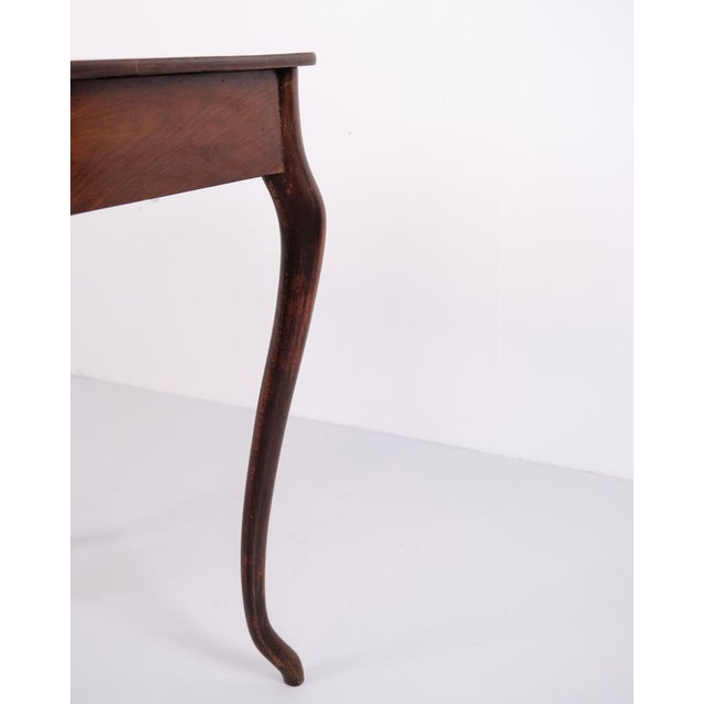 Mahogany Side Table with Drawer and Curved Legs, 1910 For Sale - Image 10 of 11