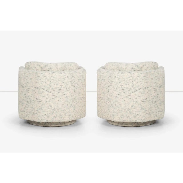 Textile Pair of Hexagonal Swivel Lounge Chairs Attributed to Harvey Probber For Sale - Image 7 of 12