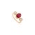 Impressionist 2.83 Ct Mozambique Oval Ruby & Diamond Three Stone Ring in 14k Yellow Gold Size 5 For Sale - Image 3 of 14