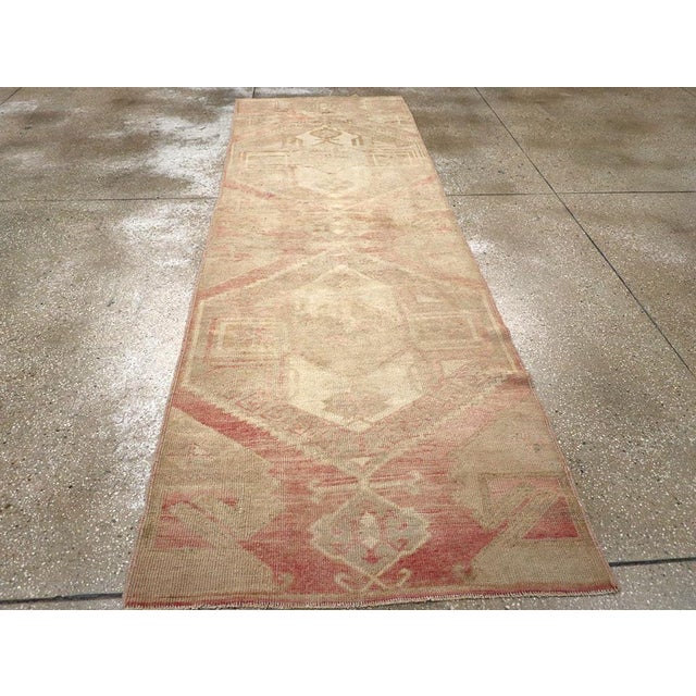 Beige Galerie Shabab Collection Mid-20th Century Turkish Anatolian Runner For Sale - Image 8 of 10
