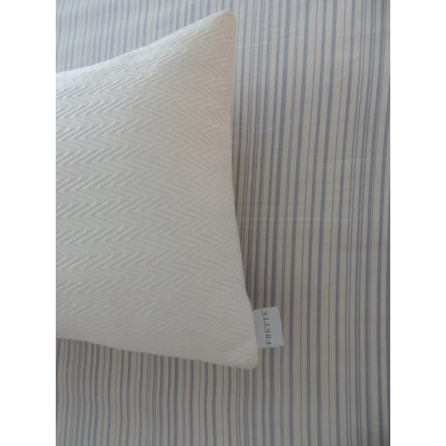 Early 21st Century Frette White Fabric Long Bolster Decorative Pillow For Sale - Image 5 of 5