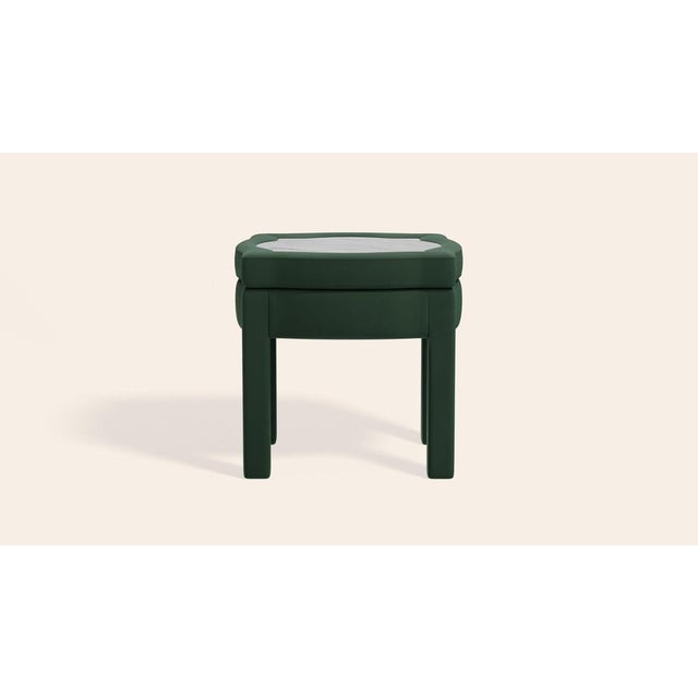 2000 - 2009 Olive Linen Piero Ottoman by Ceraudo For Sale - Image 5 of 8