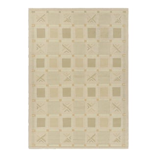 Rug & Kilim’s Scandinavian Style Rug in Pink and Cream With Geometric Patterns For Sale