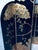 Vintage Art Deco Revival Asian Style Black & Gold Leaf 4 Panel Free Standing Screen Room Divider. Made in the 1980's...
