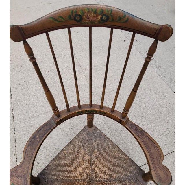 Late 18th Century 19Thc Original Paint Decorated Writing Arm Windsor Chair For Sale - Image 5 of 10