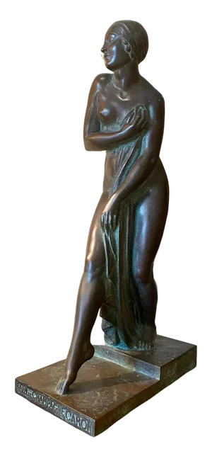 Bronze Statuette Bath of Champagne by G. Chauvel, Paris, 1926