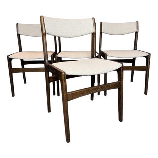 Mid-Century Danish Stained Oak Dining Chairs attributed to Erik Buch, 1960s, Set of 4 For Sale
