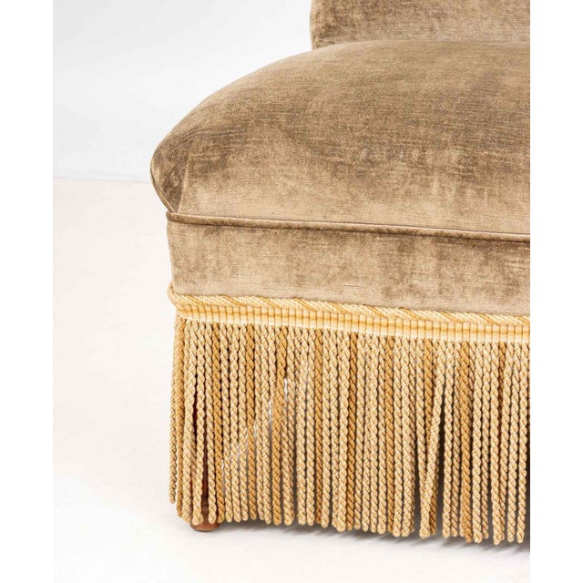 Napoleon III Style Slipper Chairs, Associated Pair For Sale - Image 4 of 5