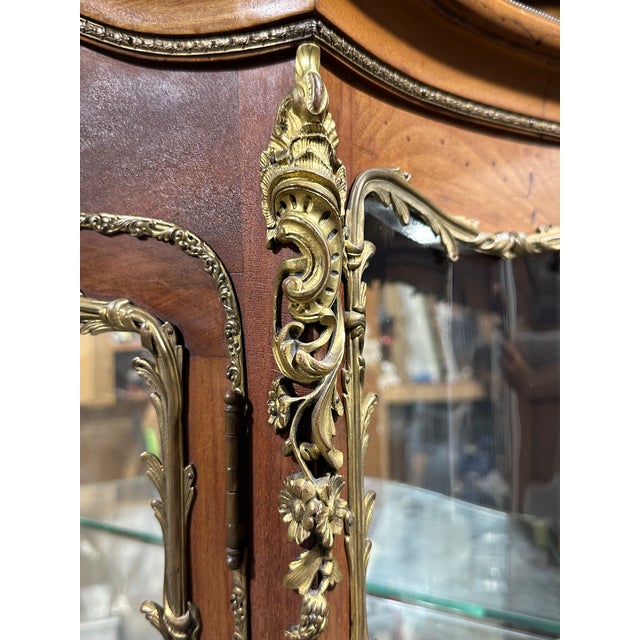 Antique Vernis Martin Vitrine With Hand-Painted Secnes and Ormolu Mounts For Sale - Image 4 of 17