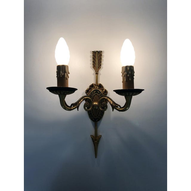 Pair of wall -style wall light wall lights double light bronze lights Charming vintage pair of arrows dating from the...