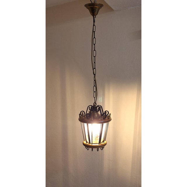 Black Mid-Century German Ceiling Lamp in the Shape of a Lantern, 1960s For Sale - Image 8 of 8