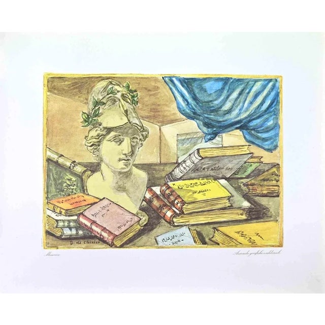 Vintage offset print realized after a watercolor by Giorgio de Chirico in 1962. from the rare portfolio "Greek Mythology"...