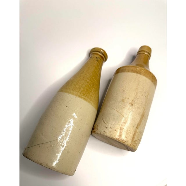 English Traditional Glazed Stoneware Ale Bottles, a Pair For Sale - Image 9 of 10