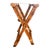 Early 21st Century Vintage Bamboo Folding Luggage Rack With Blue & White Greek Key Straps For Sale - Image 5 of 5