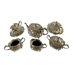 Mid 19th Century Wilcox Victorian Silver Plate Tea Service- 7 Pieces