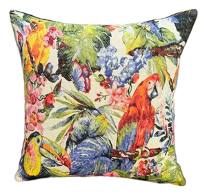 Woven Tropical Jungle Pillow Cover