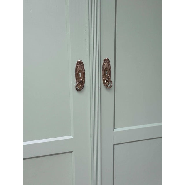 Antique Painted Green Wooden Wardrobe For Sale - Image 5 of 8