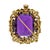 Retro 14k Yellow Gold Large Amethyst & Diamond Pendant Brooch c.1940s For Sale - Image 4 of 8