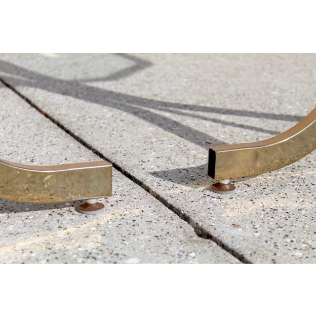 Vintage Mid-Century Modern Brass & Glass Dining Table | Milo Baughman Style, 1980s For Sale - Image 10 of 10