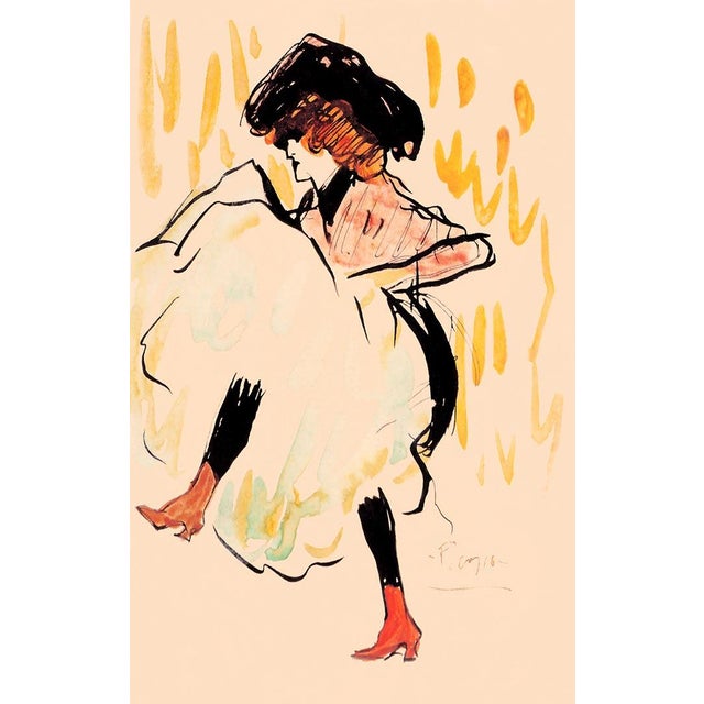 Artist: Pablo Picasso Title: Cancan dancer Medium: Giclee Marks: L.E numbered Paper size: watercolor paper 19 x 13 inch...