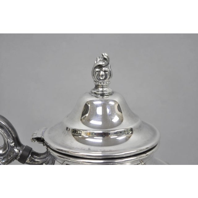Mid 20th Century Vintage Rogers & Bro "Exquisite" 4602 Victorian Silver Plated Coffee Pot Teapot For Sale - Image 5 of 14