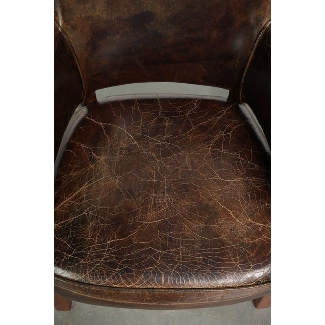 Animal Skin Vintage Grained Cowhide Leather Dining Chairs, Set of 6 For Sale - Image 7 of 17