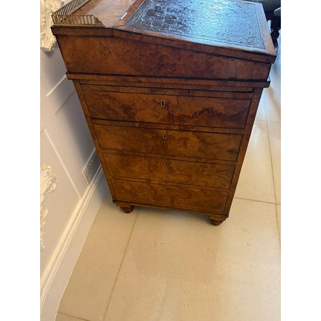 Brown Antique George III Pollard Oak Davenport Desk with Slide and Turn Top, 1780s For Sale - Image 8 of 16