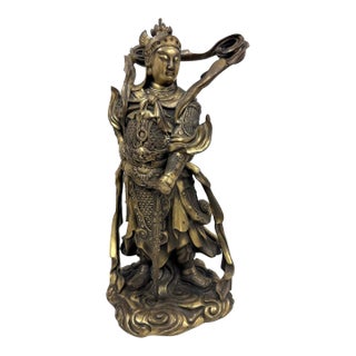 20th-Century Chinese Bronze Wei Tuo Bodhisattva Statue For Sale