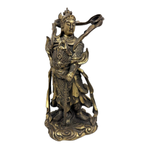 20th-Century Chinese Bronze Wei Tuo Bodhisattva Statue