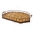Oversized Vintage Hand-Tooled Brass Gallery Tray With Raised Rail & Handles For Sale