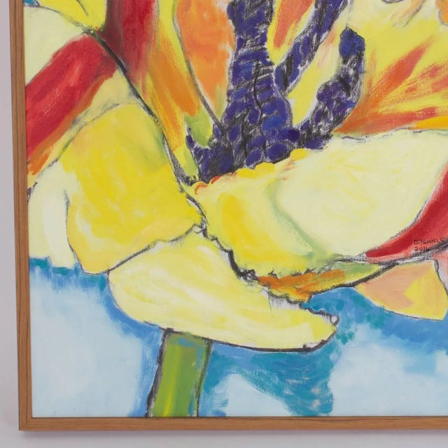 Modern Floral Oil Painting For Sale In West Palm - Image 6 of 8
