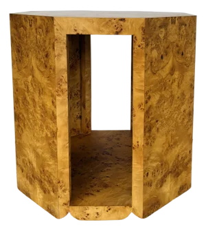 Modern Poplar Burl Wood Indus Octagonal Side Table
