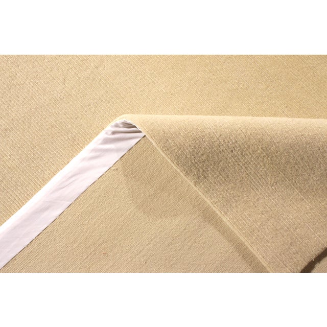 2010s Rug & Kilim's Hand Knotted Solid Beige Rug Wool and Silk Texture of Color For Sale - Image 5 of 5
