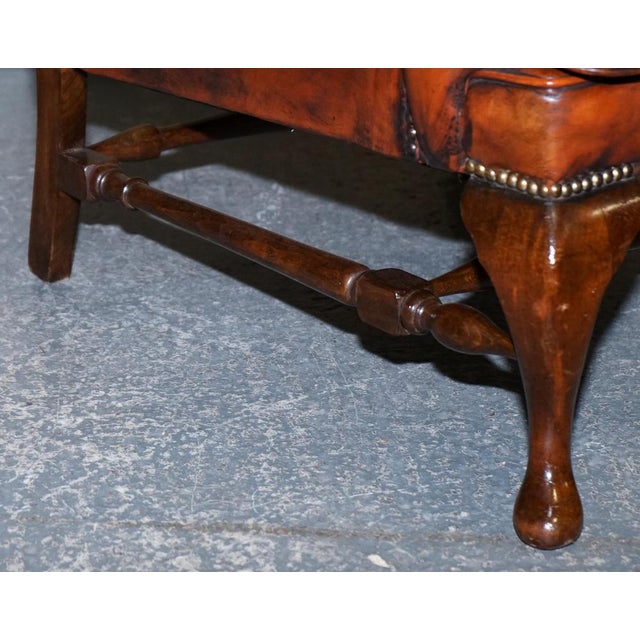 Animal Skin Chesterfield Flat Arm Wingback Armchairs from William Morris, Set of 2 For Sale - Image 7 of 17