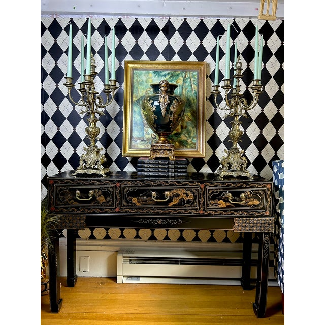 Pair of Grand Scale Brass Rococo Revival Six-Light Candelabra, 28"h For Sale In Boston - Image 6 of 15